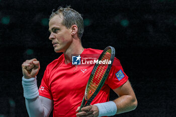 2023-09-14 - Vasek Pospisil (CAN) during Davis Cup 2023 Group A match between at the Unipol Arena in Bologna on 14/09/23 - DAVIS CUP - CANADA VS SWEDEN - INTERNATIONALS - TENNIS