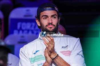 2023-09-15 - Matteo Berrettini (ITA) at Davis Cup 2023 Group A match at the Unipol Arena in Bologna on 15/09/23 - 2023 DAVIS CUP - ITALY VS CHILE - INTERNATIONALS - TENNIS