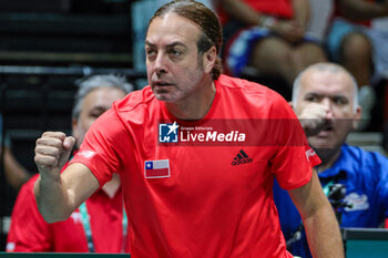 2023-09-15 - Nicolas Masse (CHI) during Davis Cup 2023 Group A match between at the Unipol Arena in Bologna on 15/09/23 - 2023 DAVIS CUP - ITALY VS CHILE - INTERNATIONALS - TENNIS