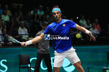 2023-09-13 - Lorenzo Musetti during the Davis Cup Finals match Italia vs Canada - Gabriel Diallo (CAN) vs Lorenzo Musetti (ITA) - Bologna, Italy, September 13, 2023 - ph: c.b. - 2023 DAVIS CUP - CANADA VS ITALY - INTERNATIONALS - TENNIS