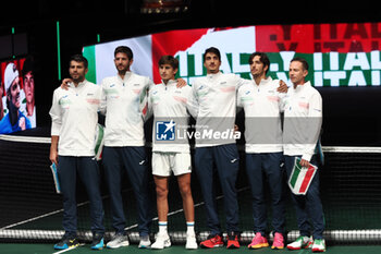2023-09-15 - the italian team during the Davis Cup finals group stage match Italy vs Chile at Unipol arena, Matteo Arnaldi Vs Cristian Garin. Bologna, Italy September 15, 2023 - ph c.b. - 2023 DAVIS CUP - ITALY VS CHILE - INTERNATIONALS - TENNIS