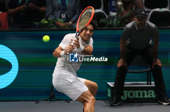2023-09-15 - Cristian Garin during the Davis Cup finals group stage match Italy vs Chile at Unipol arena, Matteo Arnaldi Vs Cristian Garin. Bologna, Italy September 15, 2023 - ph c.b. - 2023 DAVIS CUP - ITALY VS CHILE - INTERNATIONALS - TENNIS