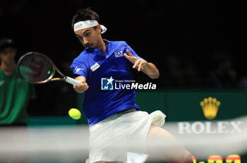 2023-09-17 - Lorenzo Sonego during the Italy vs Sweden - Finals group A match Lorenzo Sonego (ITA) vs Elias Ymer (SWE) at Unipol Arena - sport, tennis - September 17, 2023, Bologna, Italy - photo. c.b. - 2023 DAVIS CUP - ITALY VS SWEDEN - INTERNATIONALS - TENNIS