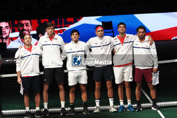 2023-09-16 - the Chile team during the group A match of the Davis tennis cup final Canada vs Chile at Unipol arena, Bologna, Italy, September 16, 2023 - pho c.b. - 2023 DAVIS CUP - CANADA VS CHILE - INTERNATIONALS - TENNIS