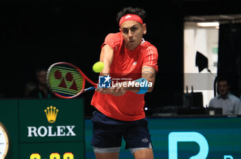 2023-09-16 - Alejandro Tabilo during the group A match of the Davis tennis cup final Canada vs Chile at Unipol arena, Bologna, Italy, September 16, 2023 - pho c.b. - 2023 DAVIS CUP - CANADA VS CHILE - INTERNATIONALS - TENNIS
