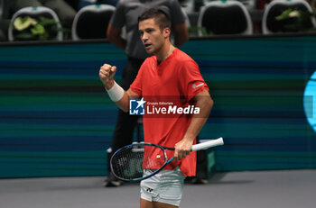 2023-09-16 - Alexis Galarneau during the group A match of the Davis tennis cup final Canada vs Chile at Unipol arena, Bologna, Italy, September 16, 2023 - pho c.b. - 2023 DAVIS CUP - CANADA VS CHILE - INTERNATIONALS - TENNIS