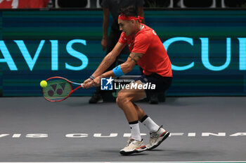 2023-09-16 - Alejandro Tabilo during the group A match of the Davis tennis cup final Canada vs Chile at Unipol arena, Bologna, Italy, September 16, 2023 - pho c.b. - 2023 DAVIS CUP - CANADA VS CHILE - INTERNATIONALS - TENNIS