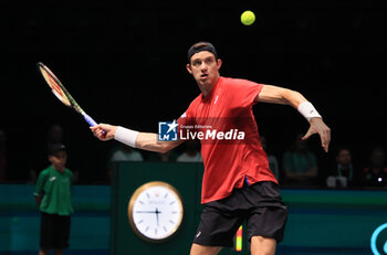 2023-09-16 - Nicolas Jarry during the group A match of the Davis tennis cup final Canada vs Chile at Unipol arena, Bologna, Italy, September 16, 2023 - photo c.b. - 2023 DAVIS CUP - CANADA VS CHILE - INTERNATIONALS - TENNIS