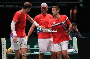 2023-09-16 - the group A double match of the Davis tennis cup final Canada vs Chile between Alexis Galarneau and Vasek Pospisil (CAN) vs Tomas Barrios Vera and Alejandro Tabilo at Unipol Arena - Bologna, Italy, September 16, 2023 - photo c.b. - 2023 DAVIS CUP - CANADA VS CHILE - INTERNATIONALS - TENNIS