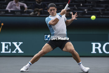 2023-10-30 - Sebastian Baez of Argentina during day 1 of the Rolex Paris Masters 2023, ATP Masters 1000 tennis tournament on October 30, 2023 at Accor Arena in Paris, France - TENNIS - ATP - ROLEX PARIS MASTERS 2023 - INTERNATIONALS - TENNIS