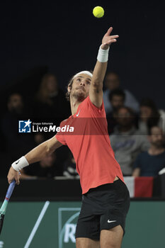 2023-10-30 - Lorenzo Musetti of Italy during day 1 of the Rolex Paris Masters 2023, ATP Masters 1000 tennis tournament on October 30, 2023 at Accor Arena in Paris, France - TENNIS - ATP - ROLEX PARIS MASTERS 2023 - INTERNATIONALS - TENNIS