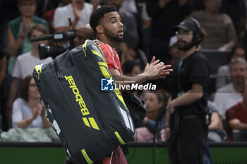 2023-10-31 - Arthur Fils of France leaves the court after his defeat during day 2 of the Rolex Paris Masters 2023, ATP Masters 1000 tennis tournament on October 31, 2023 at Accor Arena in Paris, France - TENNIS - ATP - ROLEX PARIS MASTERS 2023 - INTERNATIONALS - TENNIS
