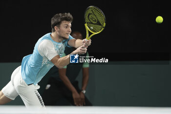 2023-10-31 - Miomir Kecmanovic of Serbia playing doubles during day 2 of the Rolex Paris Masters 2023, ATP Masters 1000 tennis tournament on October 31, 2023 at Accor Arena in Paris, France - TENNIS - ATP - ROLEX PARIS MASTERS 2023 - INTERNATIONALS - TENNIS