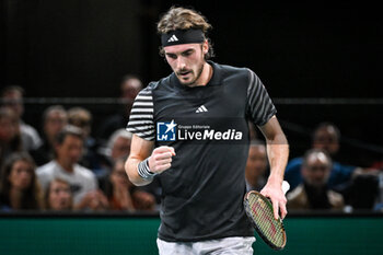 2023-11-01 - Stefanos TSITSIPAS of Greece celebrates his point during the third day of the Rolex Paris Masters 2023, ATP Masters 1000 tennis tournament on November 01, 2023 at Accor Arena in Paris, France - TENNIS - ATP - ROLEX PARIS MASTERS 2023 - INTERNATIONALS - TENNIS