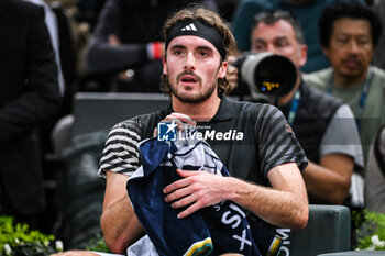2023-11-01 - Stefanos TSITSIPAS of Greece during the third day of the Rolex Paris Masters 2023, ATP Masters 1000 tennis tournament on November 01, 2023 at Accor Arena in Paris, France - TENNIS - ATP - ROLEX PARIS MASTERS 2023 - INTERNATIONALS - TENNIS