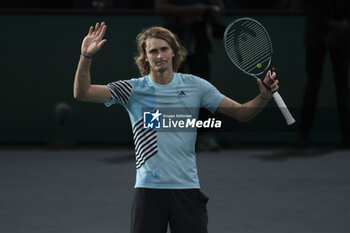 2023-11-01 - Alexander Sasha Zverev of Germany celebrates his second round victory against Ugo Humbert of France during day 3 of the Rolex Paris Masters 2023, ATP Masters 1000 tennis tournament on November 1, 2023 at Accor Arena in Paris, France - TENNIS - ATP - ROLEX PARIS MASTERS 2023 - INTERNATIONALS - TENNIS