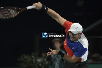 2023-11-01 - Dusan Lajovic of Serbia during day 3 of the Rolex Paris Masters 2023, ATP Masters 1000 tennis tournament on November 1, 2023 at Accor Arena in Paris, France - TENNIS - ATP - ROLEX PARIS MASTERS 2023 - INTERNATIONALS - TENNIS