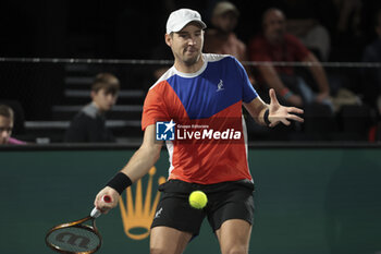 2023-11-01 - Dusan Lajovic of Serbia during day 3 of the Rolex Paris Masters 2023, ATP Masters 1000 tennis tournament on November 1, 2023 at Accor Arena in Paris, France - TENNIS - ATP - ROLEX PARIS MASTERS 2023 - INTERNATIONALS - TENNIS