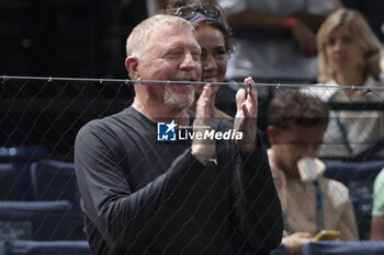 2023-11-02 - Boris Becker, new coach of Holger Rune of Denmark during day 3 of the Rolex Paris Masters 2023, ATP Masters 1000 tennis tournament on November 1, 2023 at Accor Arena in Paris, France - TENNIS - ATP - ROLEX PARIS MASTERS 2023 - INTERNATIONALS - TENNIS