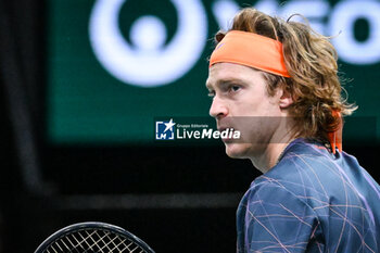 2023-11-02 - Andrey RUBLEV of Russia during the fourth day of the Rolex Paris Masters 2023, ATP Masters 1000 tennis tournament on November 02, 2023 at Accor Arena in Paris, France - TENNIS - ATP - ROLEX PARIS MASTERS 2023 - INTERNATIONALS - TENNIS