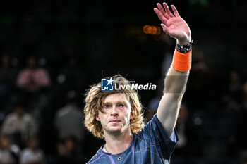 2023-11-02 - Andrey RUBLEV of Russia celebrates his victory during the fourth day of the Rolex Paris Masters 2023, ATP Masters 1000 tennis tournament on November 02, 2023 at Accor Arena in Paris, France - TENNIS - ATP - ROLEX PARIS MASTERS 2023 - INTERNATIONALS - TENNIS