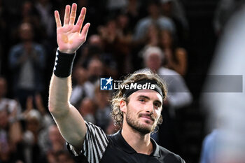 2023-11-02 - Stefanos TSITSIPAS of Greece celebrates his victory during the fourth day of the Rolex Paris Masters 2023, ATP Masters 1000 tennis tournament on November 02, 2023 at Accor Arena in Paris, France - TENNIS - ATP - ROLEX PARIS MASTERS 2023 - INTERNATIONALS - TENNIS