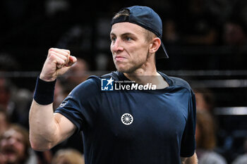 2023-11-02 - Tallon GRIEKSPOOR of Netherlands celebrates his point during the fourth day of the Rolex Paris Masters 2023, ATP Masters 1000 tennis tournament on November 02, 2023 at Accor Arena in Paris, France - TENNIS - ATP - ROLEX PARIS MASTERS 2023 - INTERNATIONALS - TENNIS