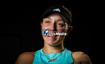 2023-10-29 - Jessica Pegula of the United States during an interview after the first round robin match of the 2023 WTA Finals Cancun, WTA tennis tournament on October 29, 2023 in Cancun, Mexico - TENNIS - WTA FINALS CANCUN 2023 - INTERNATIONALS - TENNIS