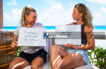 2023-10-28 - Vera Zvonareva of Russia & Laura Siegemund of Germany during Media Day ahead of the 2023 WTA Finals Cancun, WTA tennis tournament on October 28, 2023 in Cancun, Mexico - TENNIS - WTA FINALS CANCUN 2023 - INTERNATIONALS - TENNIS