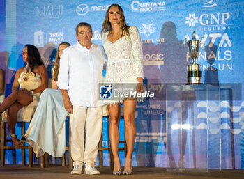 2023-10-27 - Aryna Sabalenka of Belarus during the draw gala ahead of the 2023 WTA Finals Cancun, WTA tennis tournament on October 27, 2023 in Cancun, Mexico - TENNIS - WTA FINALS CANCUN 2023 - INTERNATIONALS - TENNIS