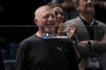 2023-11-03 - Boris Becker, coach of Holger Rune of Denmark during day 4 of the Rolex Paris Masters 2023, ATP Masters 1000 tennis tournament on November 2, 2023 at Accor Arena in Paris, France - TENNIS - ATP - ROLEX PARIS MASTERS 2023 - INTERNATIONALS - TENNIS