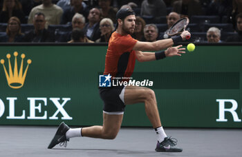 2023-11-03 - Karen Khachanov of Russia during day 5 of the Rolex Paris Masters 2023, ATP Masters 1000 tennis tournament on November 3, 2023 at Accor Arena in Paris, France - TENNIS - ATP - ROLEX PARIS MASTERS 2023 - INTERNATIONALS - TENNIS