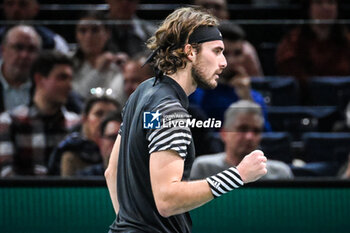2023-11-04 - Stefanos TSITSIPAS of Greece celebrates his point during the sixth day of the Rolex Paris Masters 2023, ATP Masters 1000 tennis tournament on November 04, 2023 at Accor Arena in Paris, France - TENNIS - ATP - ROLEX PARIS MASTERS 2023 - INTERNATIONALS - TENNIS