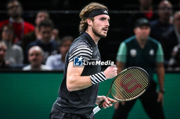 2023-11-04 - Stefanos TSITSIPAS of Greece celebrates his point during the sixth day of the Rolex Paris Masters 2023, ATP Masters 1000 tennis tournament on November 04, 2023 at Accor Arena in Paris, France - TENNIS - ATP - ROLEX PARIS MASTERS 2023 - INTERNATIONALS - TENNIS