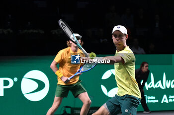 2023-11-22 - Australian's Max Purcell and Matthew Ebden in action against Czech Republic
during the
Finals Davis Cup 2023 match 
Australian vs Czech Republic at 
the Palacio Martin Carpena, Spain in Malaga on 
November 22, 2023 - 2023 DAVIS CUP FINALS - INTERNATIONALS - TENNIS