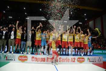 2023-02-04 - Tonno callipo Volley wins the  ITALY DEL MONTE Cup - DEL MONTE ITALIAN CUP A2 MEN'S FINAL - TONNO CALLIPO VIBO VALENTIA VS BCC CASTELLANA GROTTE - ITALIAN CUP - VOLLEYBALL