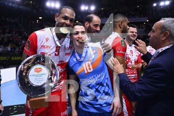 2023-02-26 - Leal Yoandy and Scanferla Leonardo of Gas Sales Bluenergy Piacenza during the Final Del Monte Coppa Italia Superlega - Gas Sales Bluenergy Piacenza vs Itas Trentino on February 26, 2023 at the Palazzo dello Sport in Rome, Italy. - FINAL - GAS SALES BLUENERGY PIACENZA VS ITAS TRENTINO - ITALIAN CUP - VOLLEYBALL