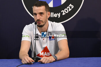 2023-09-13 - Benjamin Toniutti during the Press Conference to present the final phase of the European Men's Volleyball Championship, 13 September 2023, Hotel Mercure Roma West, Rome, Italy - CEV EUROVOLLEY 2023 FINALS PRESS CONFERENCE - CEV EUROVOLLEY MEN - VOLLEYBALL