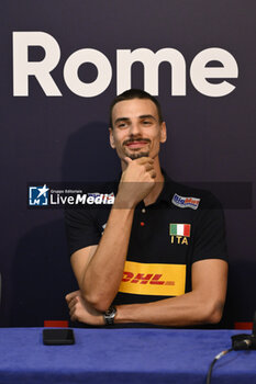 2023-09-13 - Simone Giannelli during the Press Conference to present the final phase of the European Men's Volleyball Championship, 13 September 2023, Hotel Mercure Roma West, Rome, Italy - CEV EUROVOLLEY 2023 FINALS PRESS CONFERENCE - CEV EUROVOLLEY MEN - VOLLEYBALL