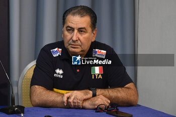 2023-09-13 - Ferdinando De Giorgi during the Press Conference to present the final phase of the European Men's Volleyball Championship, 13 September 2023, Hotel Mercure Roma West, Rome, Italy - CEV EUROVOLLEY 2023 FINALS PRESS CONFERENCE - CEV EUROVOLLEY MEN - VOLLEYBALL