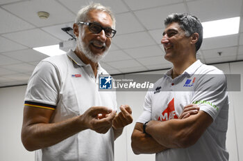 2023-09-13 - Andrea Zorzi and Andrea Giani during the Press Conference to present the final phase of the European Men's Volleyball Championship, 13 September 2023, Hotel Mercure Roma West, Rome, Italy - CEV EUROVOLLEY 2023 FINALS PRESS CONFERENCE - CEV EUROVOLLEY MEN - VOLLEYBALL