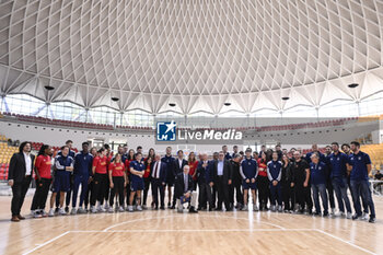 2023-10-10 - Luis Basket and Roma Volley Club Teams during the Presentation of the 2023/24 Roma Volley Club Sports and Luiss Basket Season, 10 October 2023 at Pala Tiziano, Rome, Italy. - PRESENTATION OF THE 2023/24 ROMA VOLLEY CLUB SPORTS SEASON - EVENTS - VOLLEYBALL