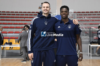 2023-10-10 - Anrijs Miska and Taiwo Badmus of Luiss Basket during the Presentation of the 2023/24 Roma Volley Club Sports and Luiss Basket Season, 10 October 2023 at Pala Tiziano, Rome, Italy. - PRESENTATION OF THE 2023/24 ROMA VOLLEY CLUB SPORTS SEASON - EVENTS - VOLLEYBALL