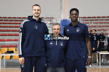 2023-10-10 - Anrijs Miska,Andrea Paccarie and Taiwo Badmus of Luiss Basket during the Presentation of the 2023/24 Roma Volley Club Sports and Luiss Basket Season, 10 October 2023 at Pala Tiziano, Rome, Italy. - PRESENTATION OF THE 2023/24 ROMA VOLLEY CLUB SPORTS SEASON - EVENTS - VOLLEYBALL