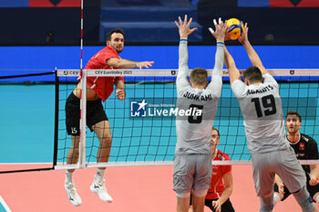 03/09/2023 - Switzerland's Weisigk Julian #15 attack - ESTONIA VS SWITZERLAND - EUROVOLLEY MEN - VOLLEY