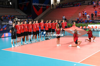 03/09/2023 - Switzerland's team national anthem - ESTONIA VS SWITZERLAND - EUROVOLLEY MEN - VOLLEY