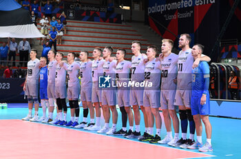 03/09/2023 - Estonia's team national anthem - ESTONIA VS SWITZERLAND - EUROVOLLEY MEN - VOLLEY
