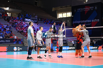 03/09/2023 - Estonia's players take to the volleyball court - ESTONIA VS SWITZERLAND - EUROVOLLEY MEN - VOLLEY