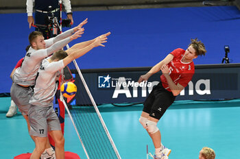 03/09/2023 - Switzerland's Ulrich Luca #5 attack - ESTONIA VS SWITZERLAND - EUROVOLLEY MEN - VOLLEY