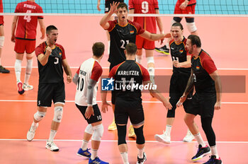 03/09/2023 - Germany's cheers after scoring a point - BELGIUM VS GERMANY - EUROVOLLEY MEN - VOLLEY